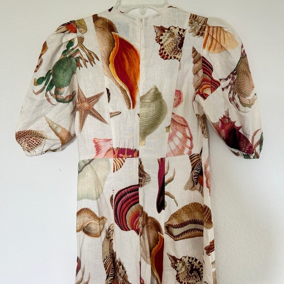 Alemais Atlantis Sealife Linen Midi Dress - Picture 9 of 11